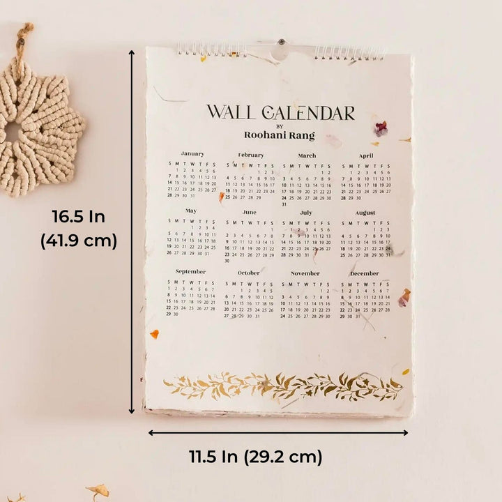2025 Sustainable Pressed Flower Annual Wall Calendar