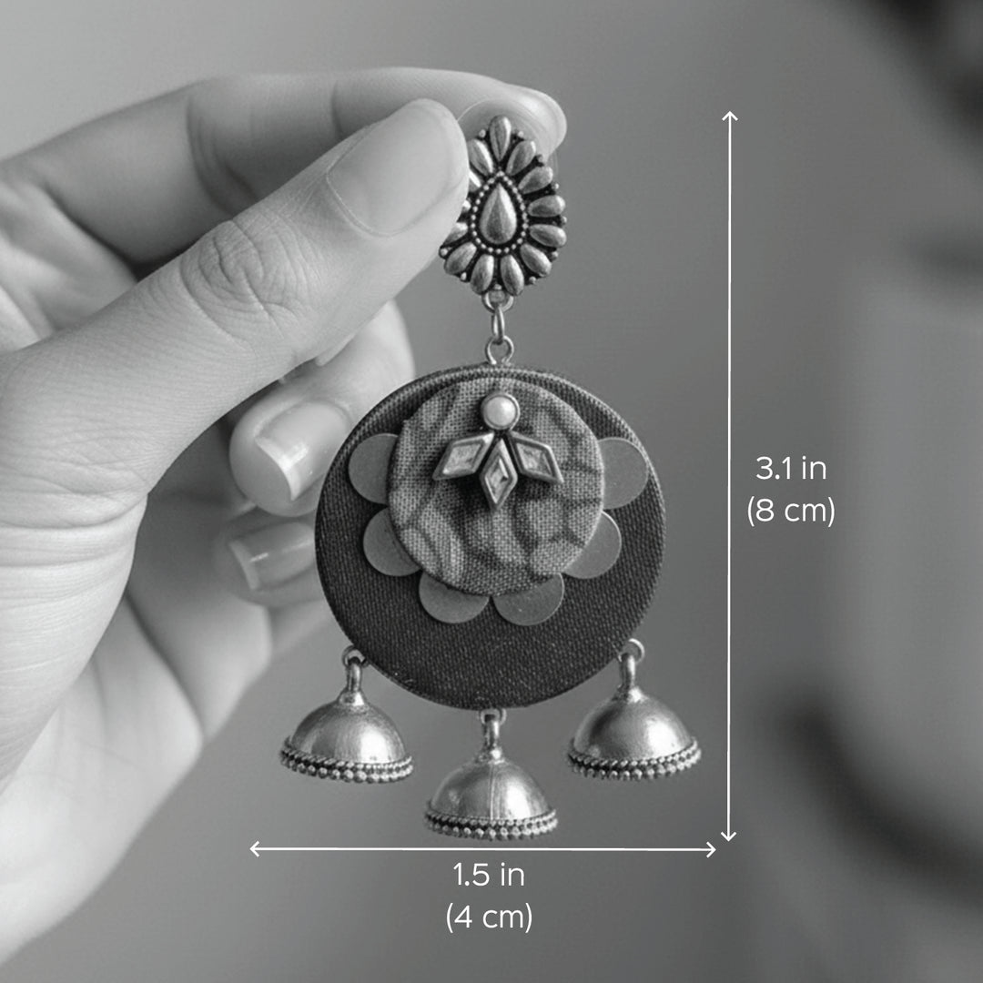 Handmade Layered Gaji Silk Jhumki Earrings