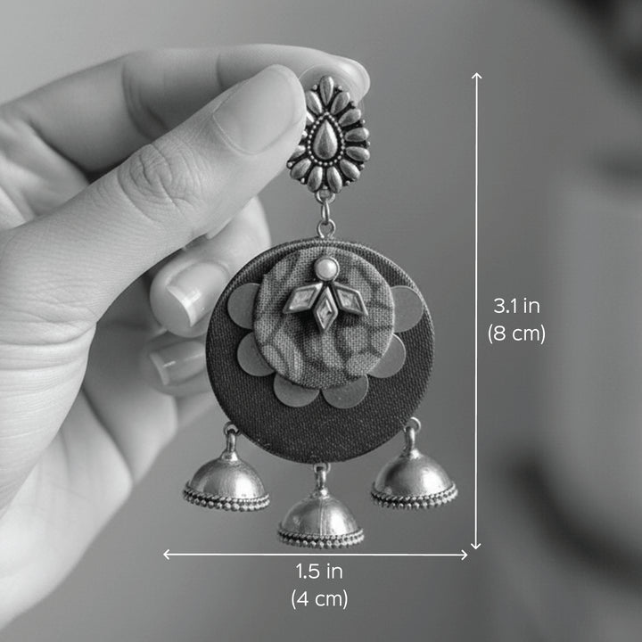 Handmade Layered Gaji Silk Jhumki Earrings