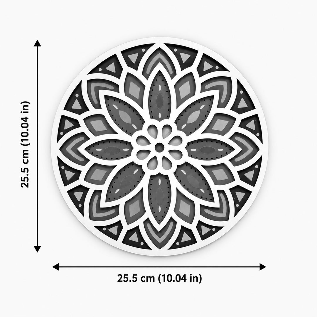 Hand-Painted Orange & Blue Floral Lippan Art Mdf Rangoli For Festive Decor