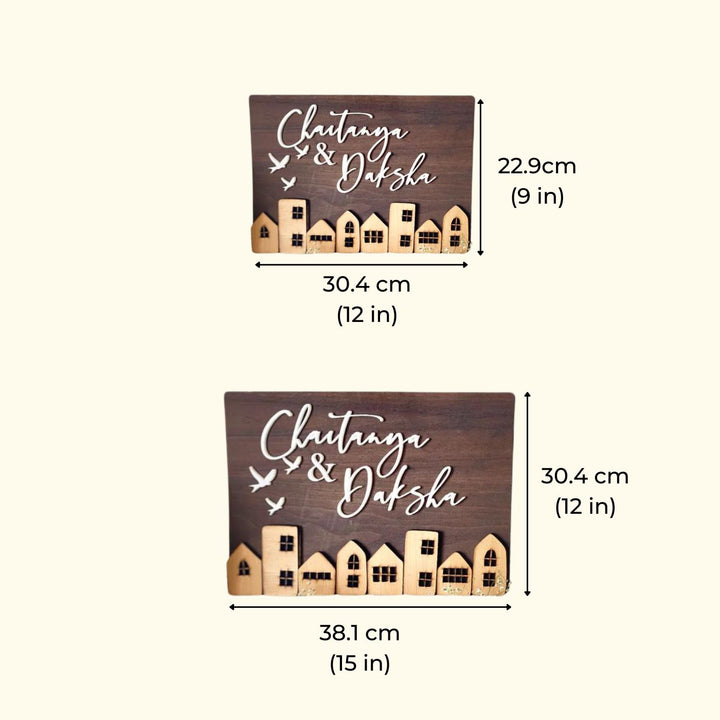 Personalised Wooden Rectangular House Nameplate