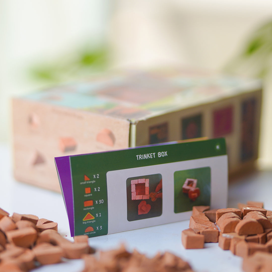 138 Assorted Bricks | Terracotta Minature Bricks DIY Construction Kit Gift Pack | Suitable For Age 4+ Years