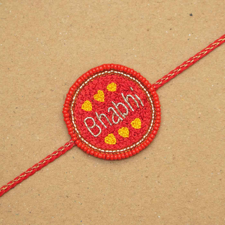Handmade Beaded Bhabhi Rakhi With Roli Chawal
