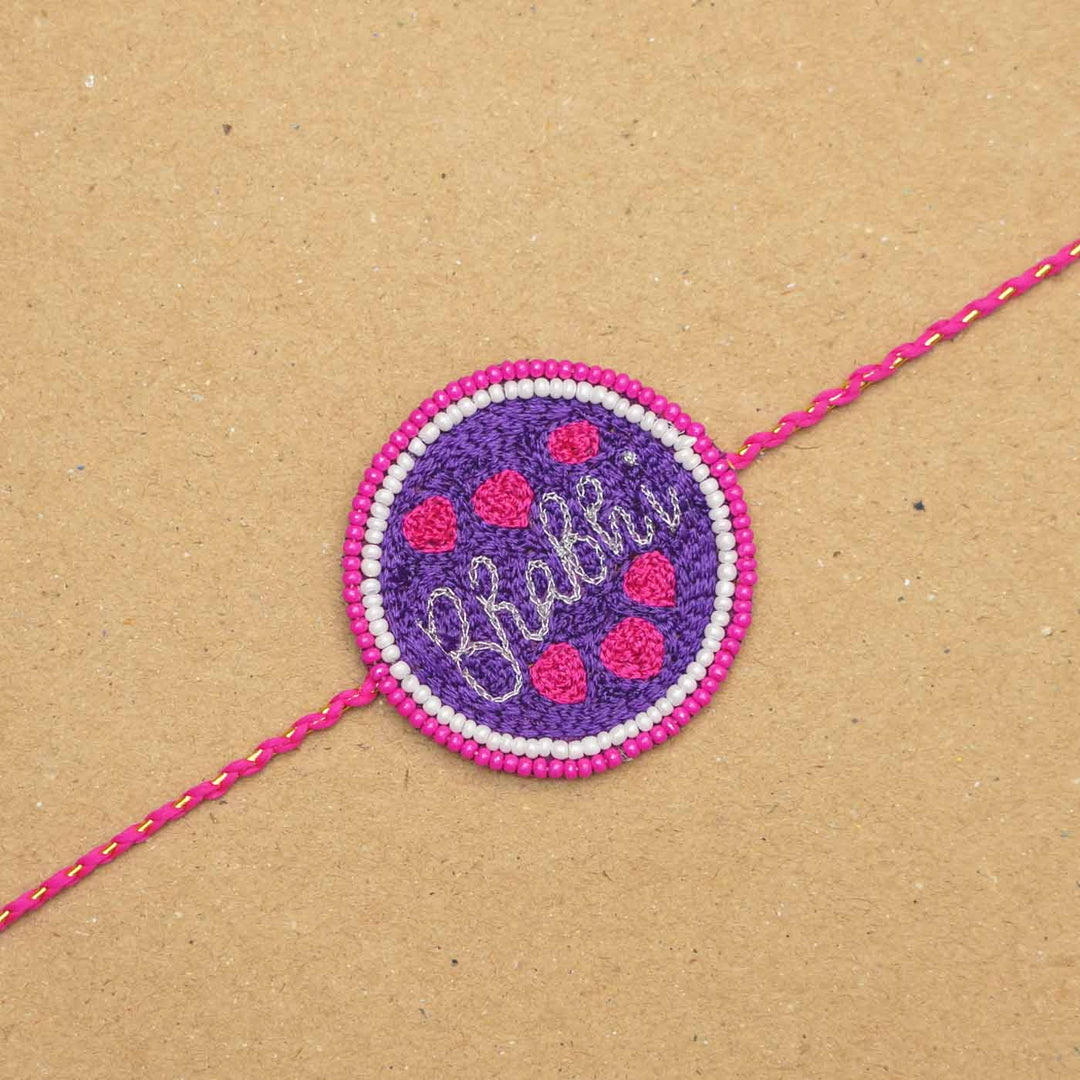 Handmade Beaded Bhabhi Rakhi With Roli Chawal