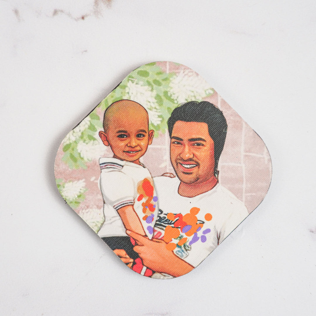 Photo Personalized Hand-Painted Dad Theme MDF Wood Fridge Magnet