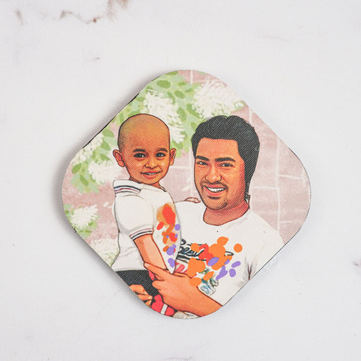 Photo Personalized Hand-Painted Dad Theme MDF Wood Fridge Magnet