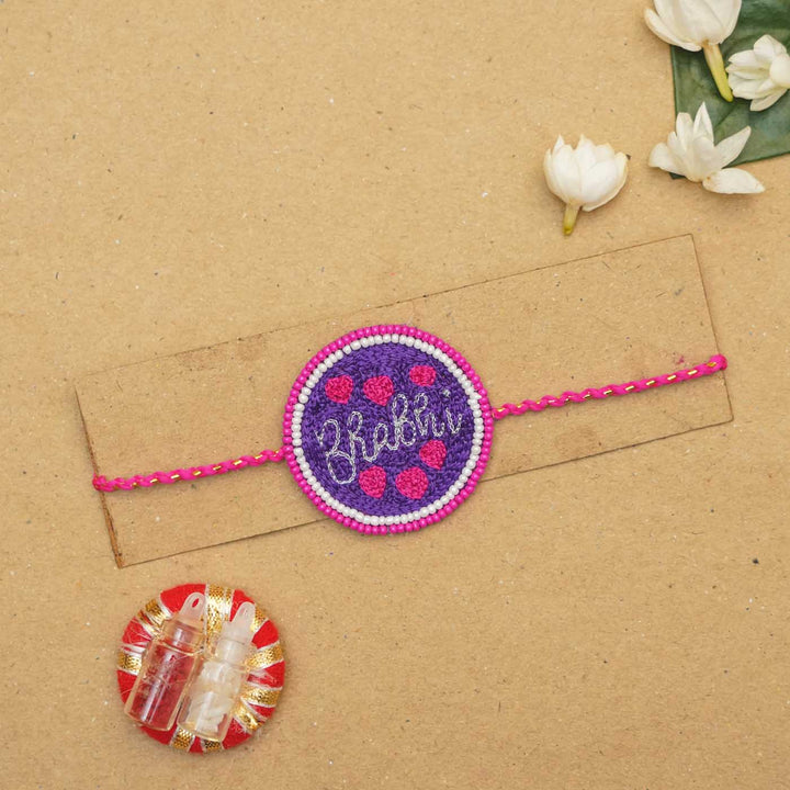 Handmade Beaded Bhabhi Rakhi With Roli Chawal