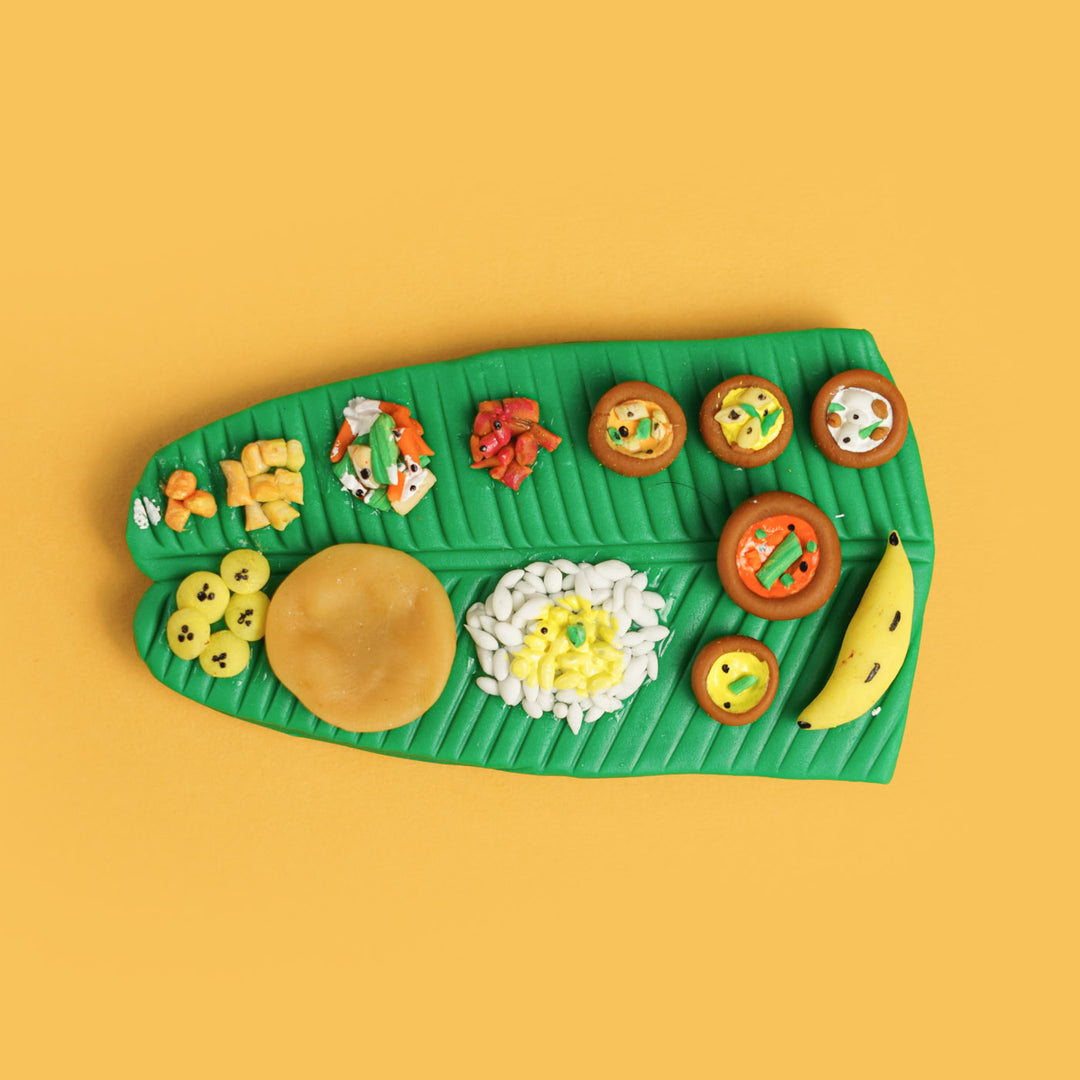 Miniature Onam Sadhya Clay Fridge Magnet