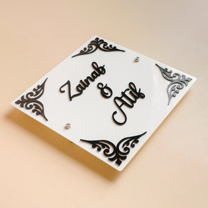 Personalized Square Shaped Acrylic Name Plate