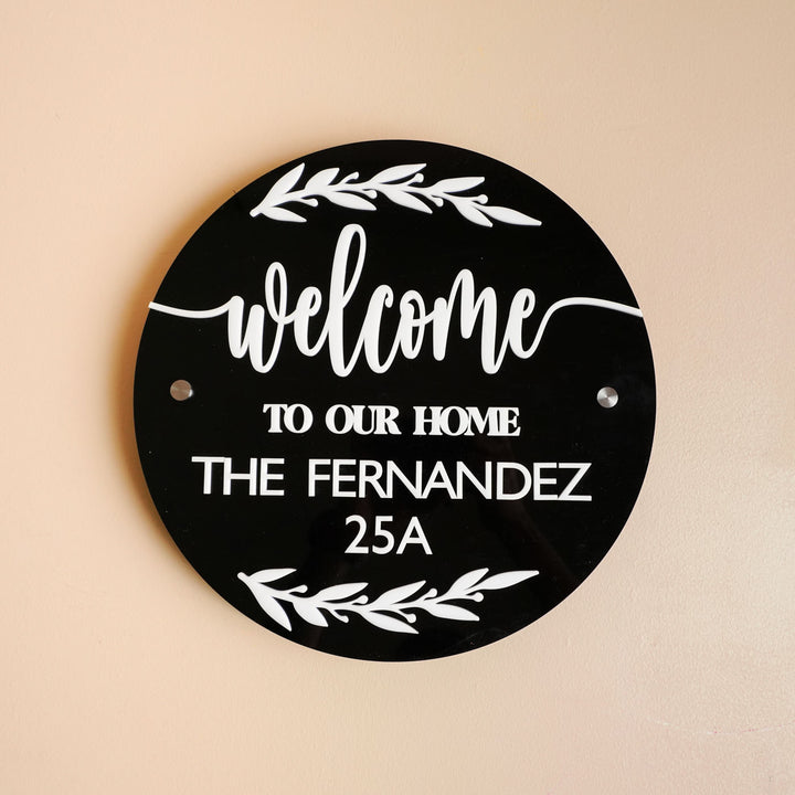 Personalized Round Minimalist Acrylic Name Plate