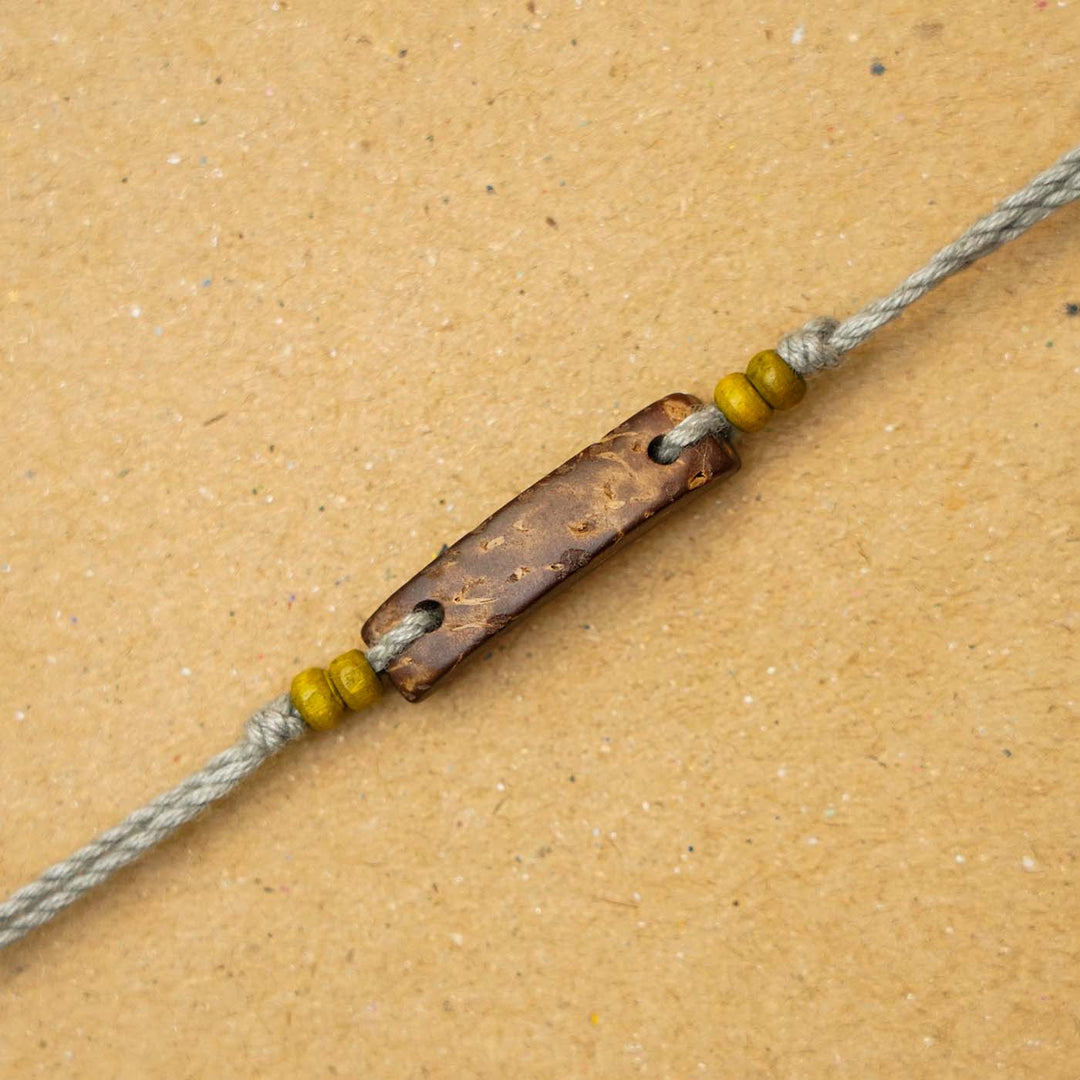 Handmade Eco-friendly Saral Pressed Flower Rakhi with Roli Chawal