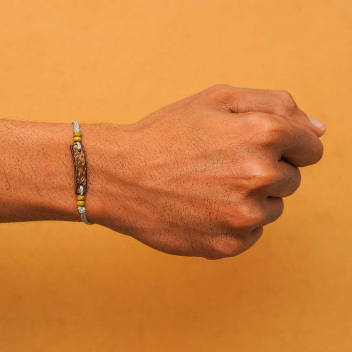 Handmade Eco-friendly Saral Pressed Flower Rakhi with Roli Chawal