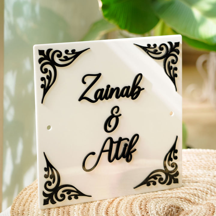 Personalized Square Shaped Acrylic Name Plate