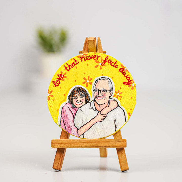 Photo Personalized Hand-Painted Dad And Daughter Canvas Fridge Magnet