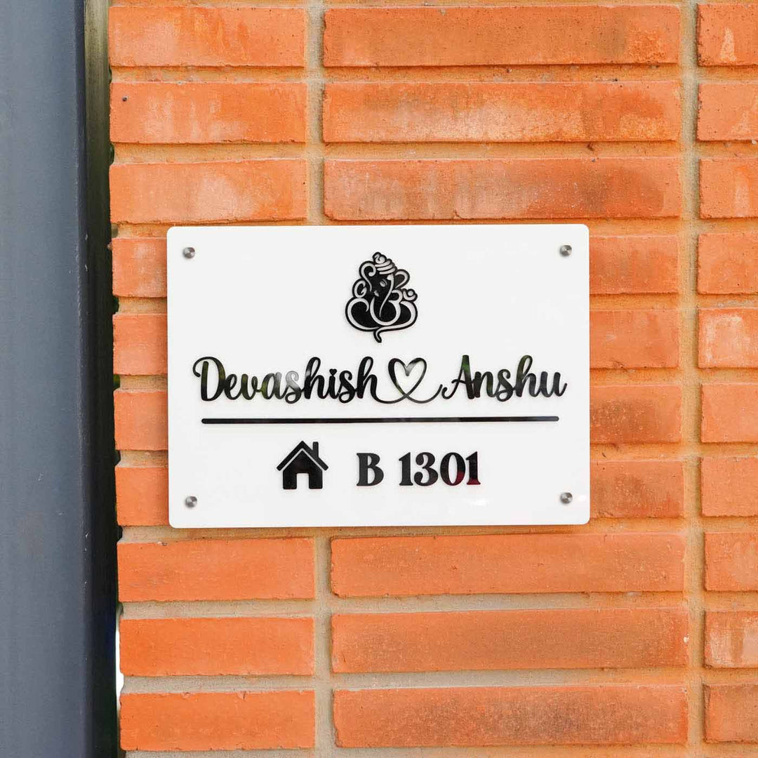 Personalized Ganesha Theme Acrylic Name Plate