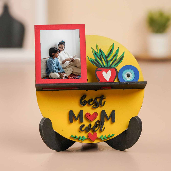 Photo Personalized Handmade Best Mom Ever MDF Wood Fridge Magnet With Stand