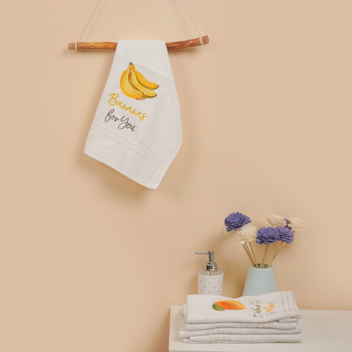 Personalized Embroidered Fruit Theme Cotton Towels | Set Of 6