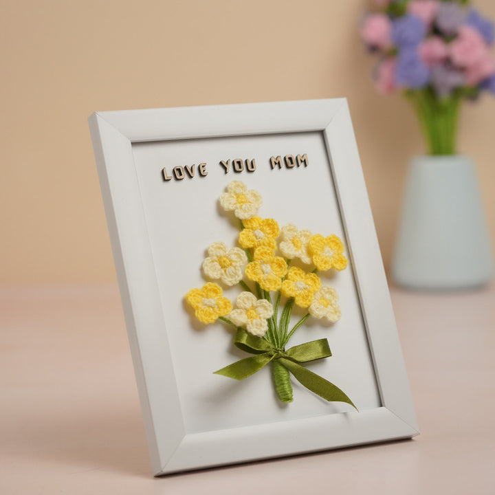 Personalized Handmade Crochet Flower Frame