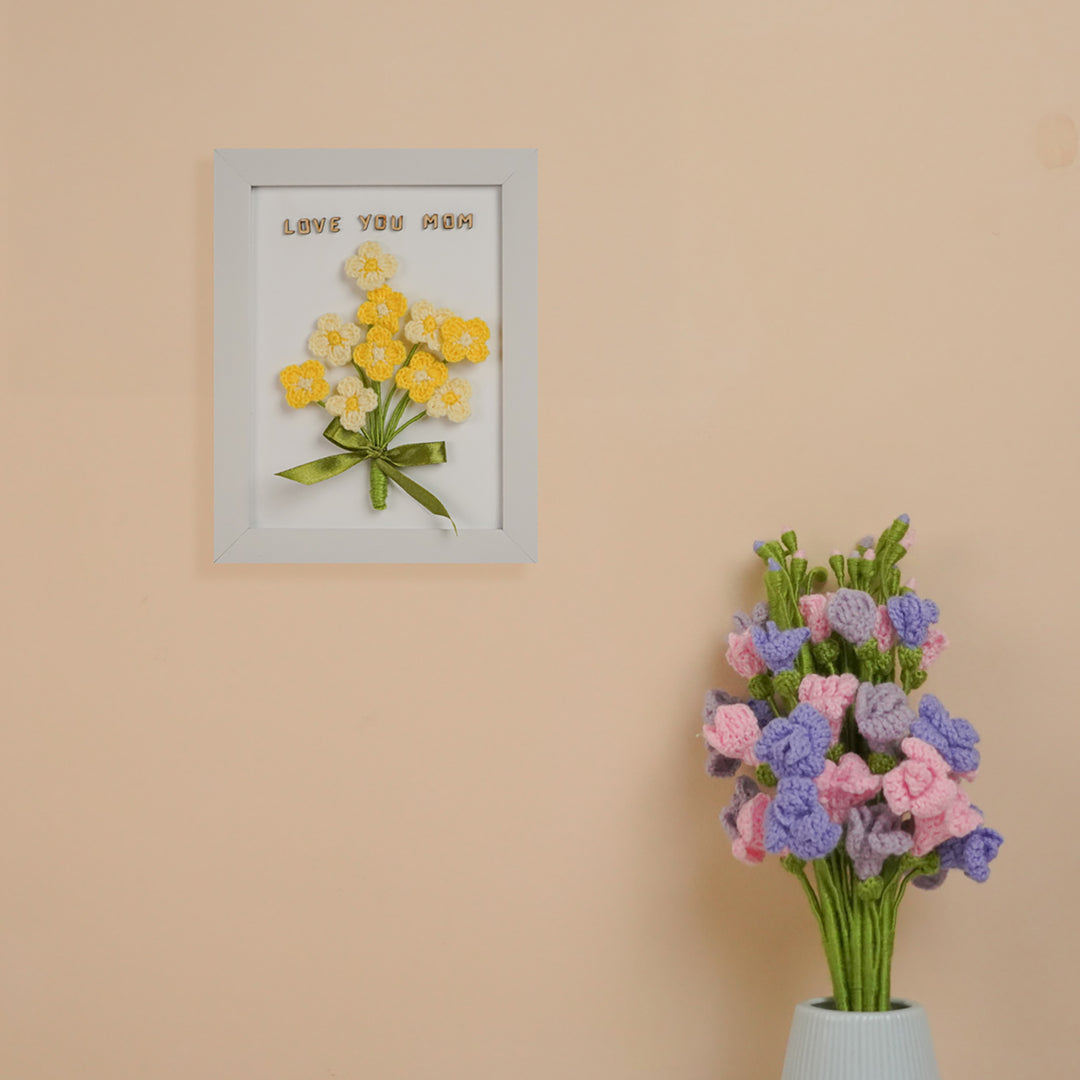 Personalized Handmade Crochet Flower Frame