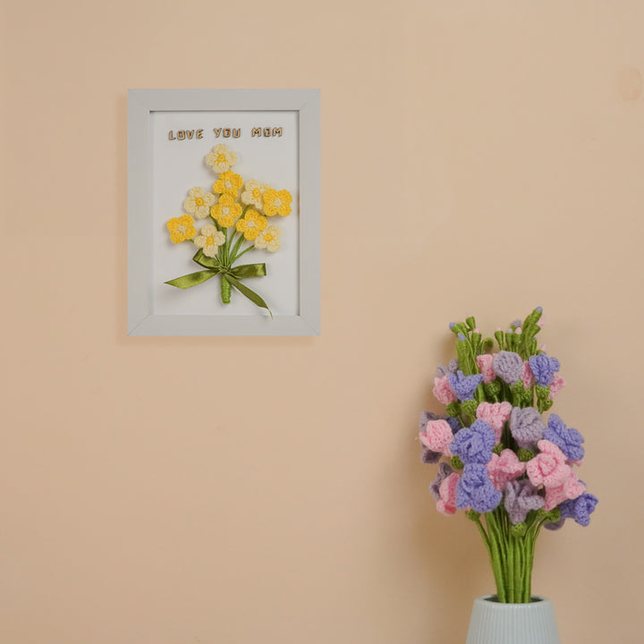 Personalized Handmade Crochet Flower Frame