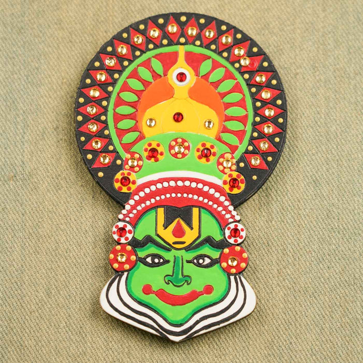 Handcrafted Kathakali Theme Wooden Fridge Magnet