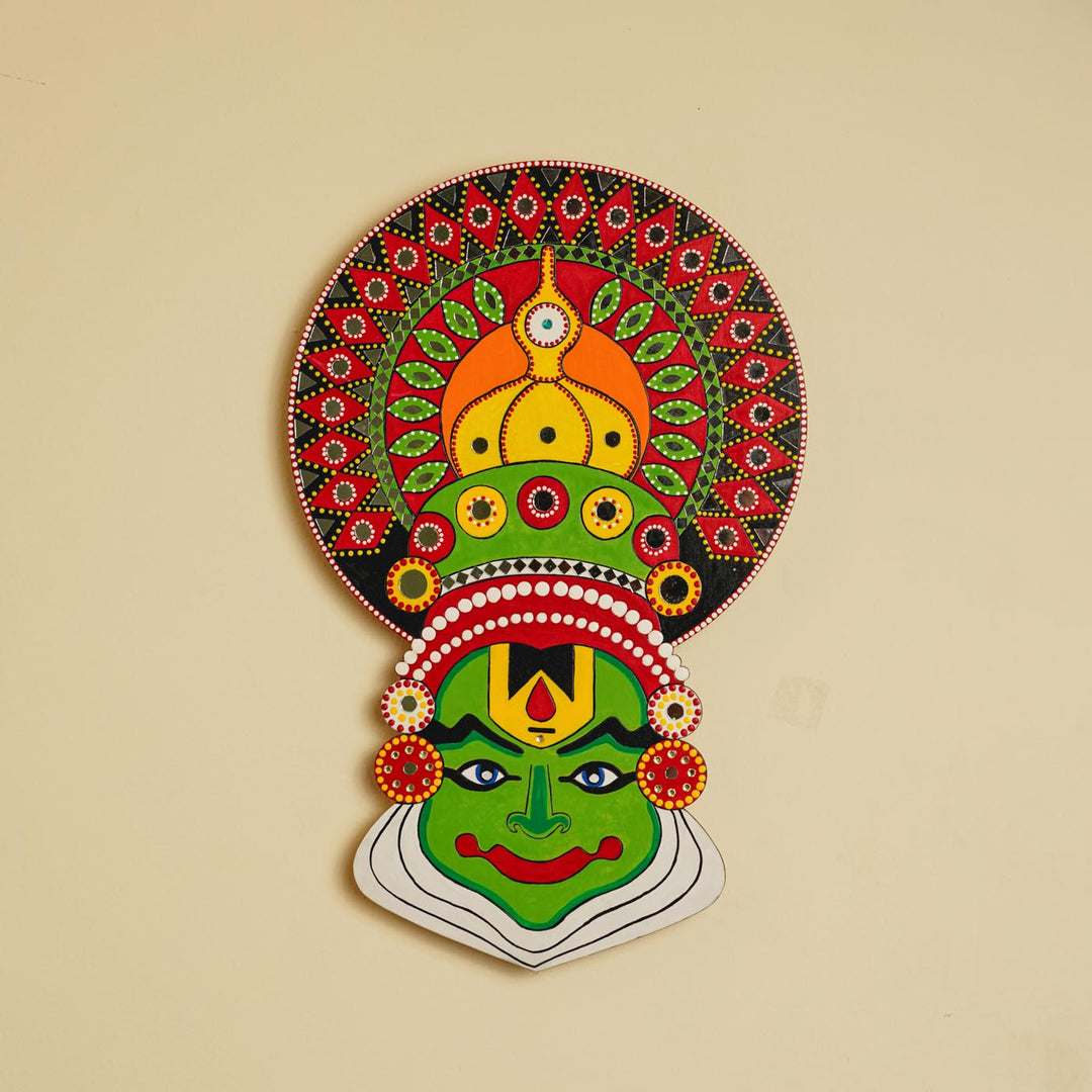 Handcrafted Kathakali Theme Wooden Wall Decor