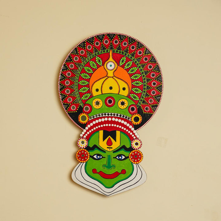 Handcrafted Kathakali Theme Wooden Wall Decor