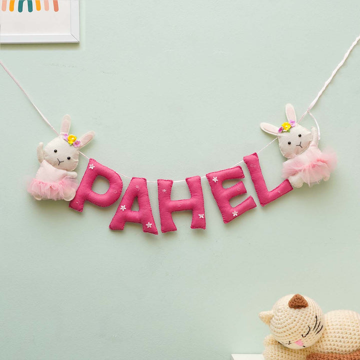Personalized Handmade Bunny Theme Felt Bunting