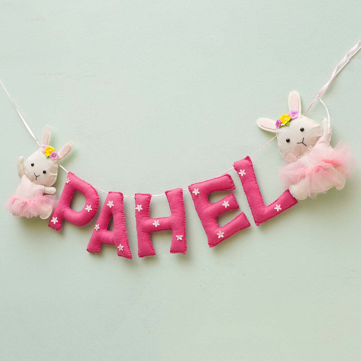 Personalized Handmade Bunny Theme Felt Bunting