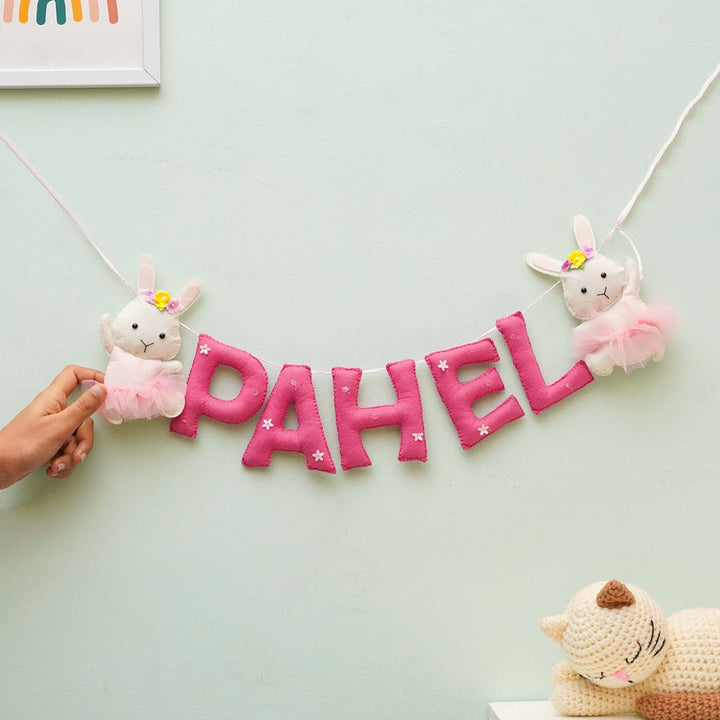 Personalized Handmade Bunny Theme Felt Bunting