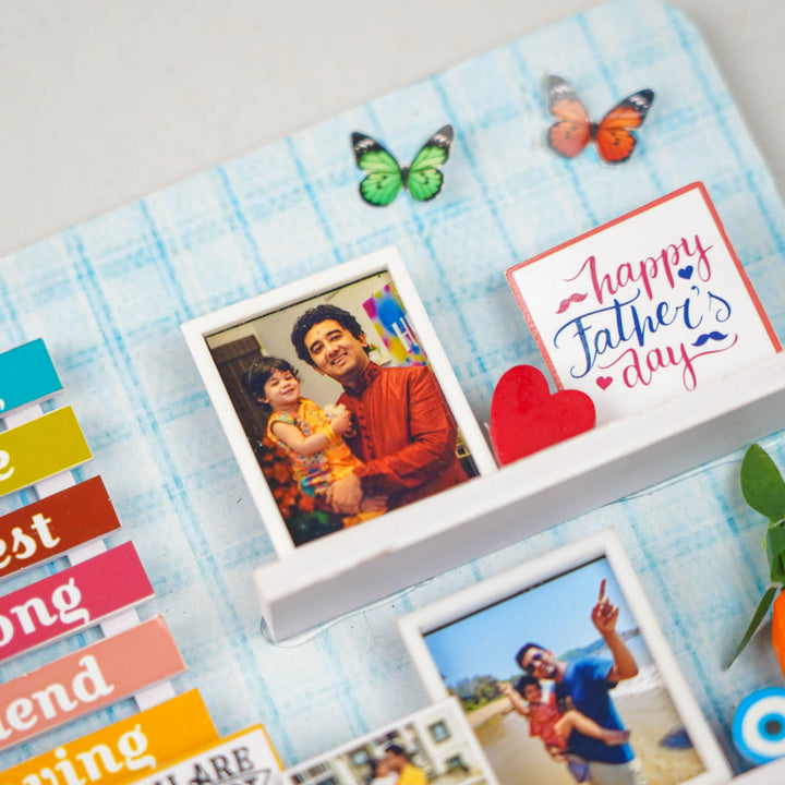 Photo Personalized Handmade Dad's Miniature Shelf MDF Wood Fridge Magnet