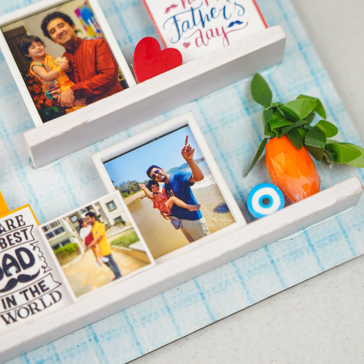 Photo Personalized Handmade Dad's Miniature Shelf MDF Wood Fridge Magnet