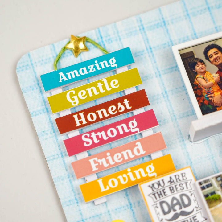Photo Personalized Handmade Dad's Miniature Shelf MDF Wood Fridge Magnet
