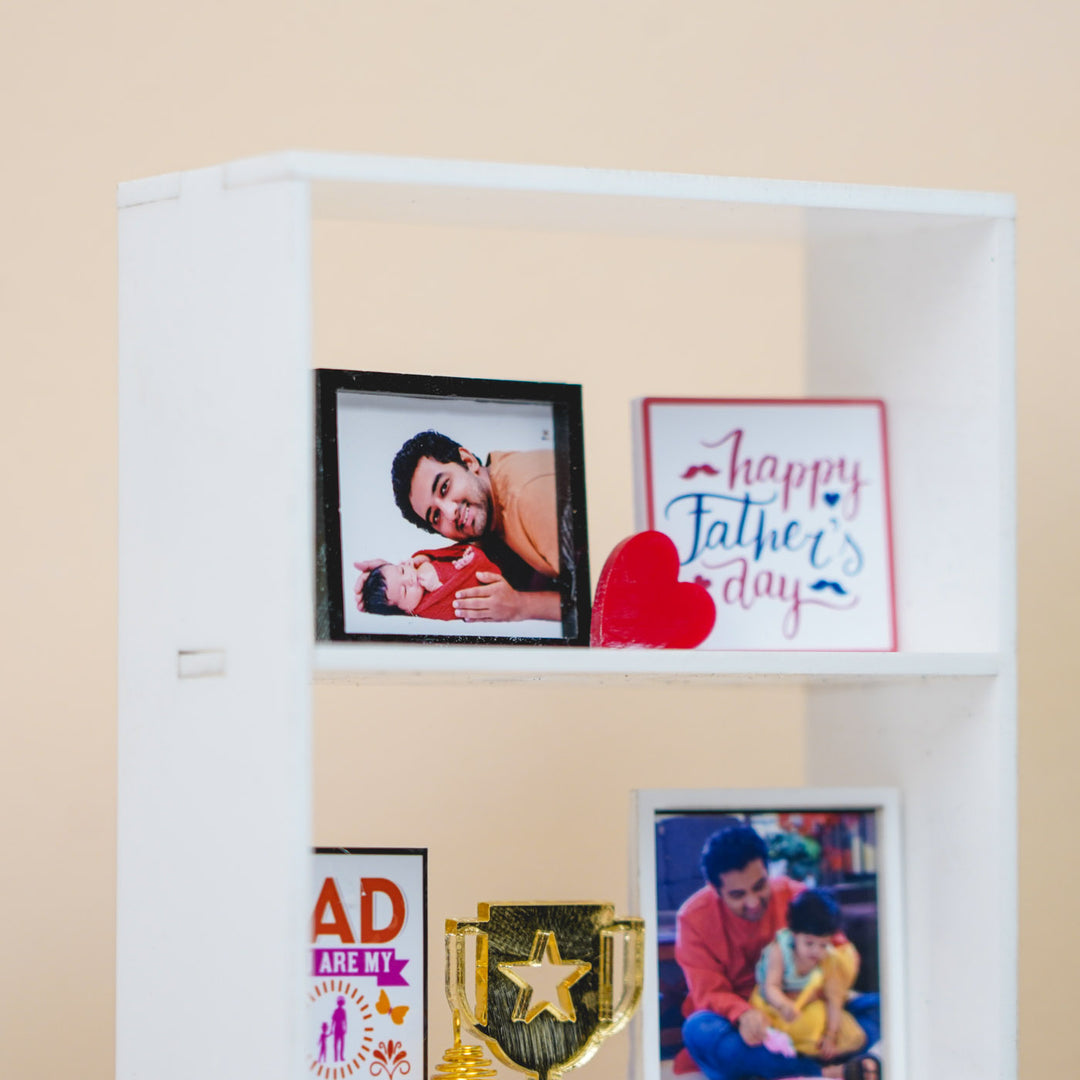 Photo Personalized Handmade Dad Theme Miniature Shelf MDF Wood Decorative Plaque