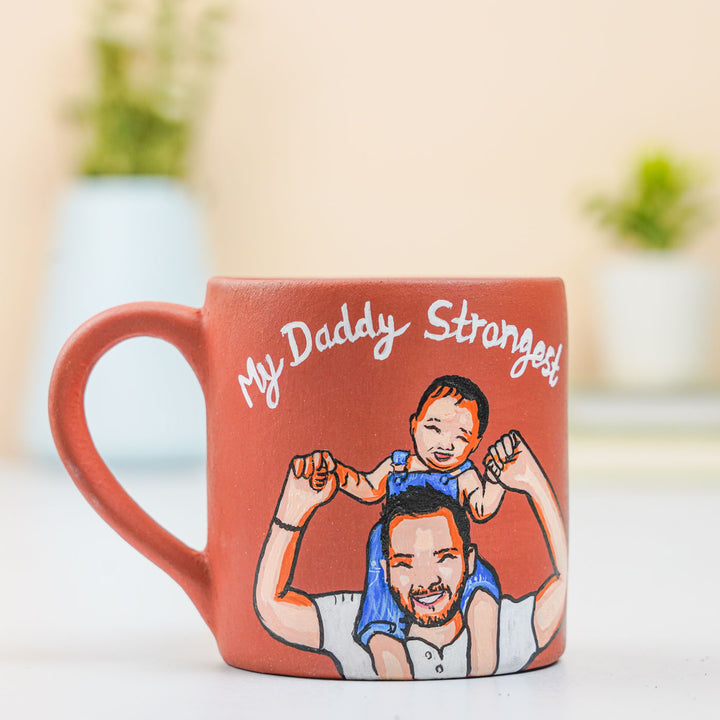 Photo Personalized Hand-Painted New Father Terracotta Mug