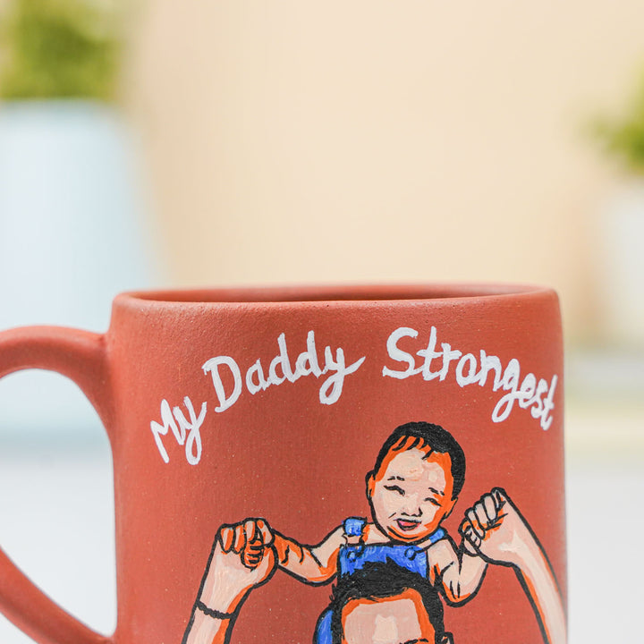 Photo Personalized Hand-Painted New Father Terracotta Mug