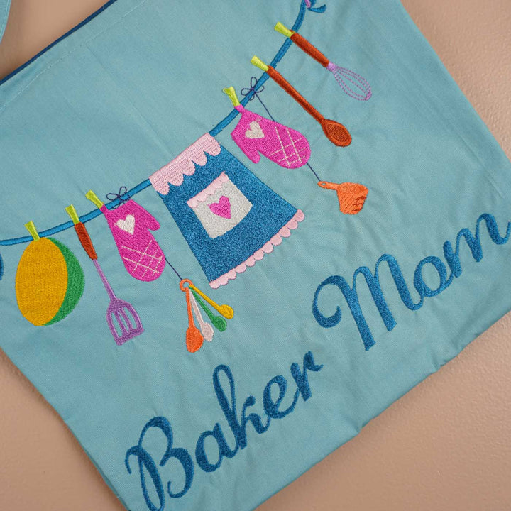 Personalized Embroidered "Baker Mom" Apron