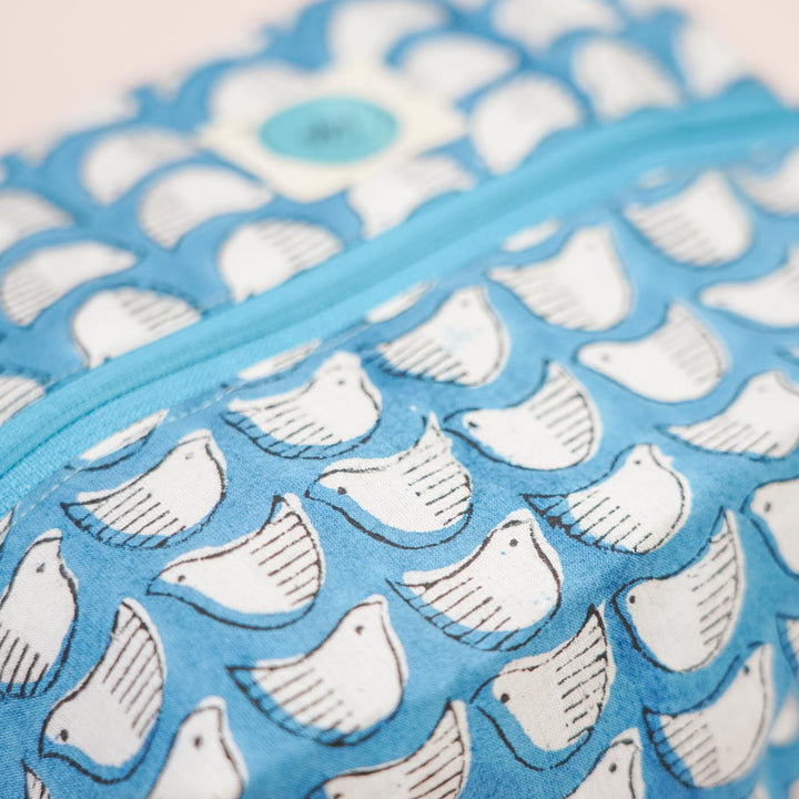 Blue Birds Cotton Infinity Pouch