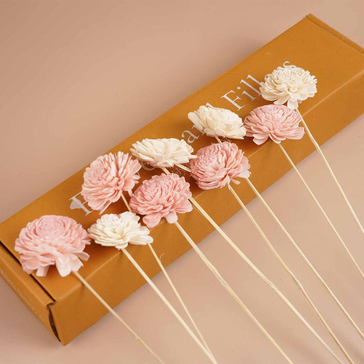 Handmade White Rose Dried Flower Bouquet