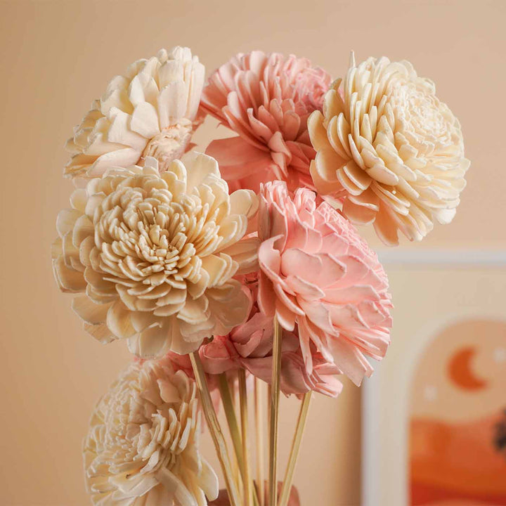 Handmade White Rose Dried Flower Bouquet
