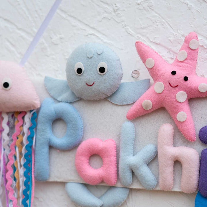 Personalized Kid's Mermaid Theme Felt Nameplate for Girls