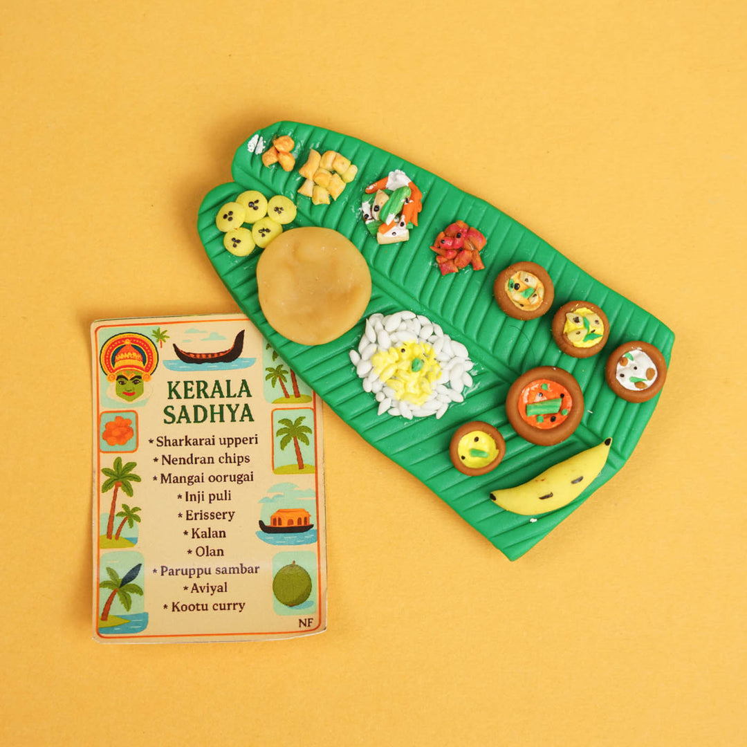 Miniature Onam Sadhya Clay Fridge Magnet