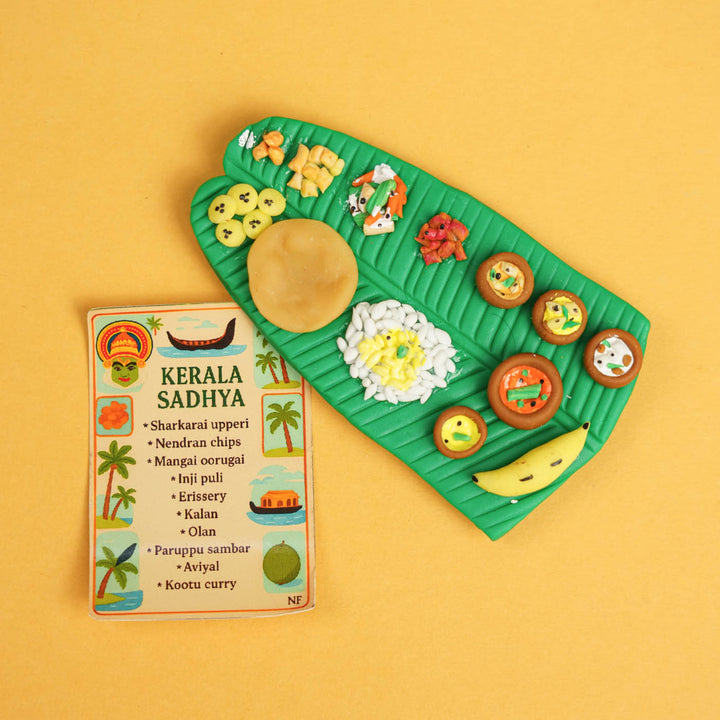 Miniature Onam Sadhya Clay Fridge Magnet