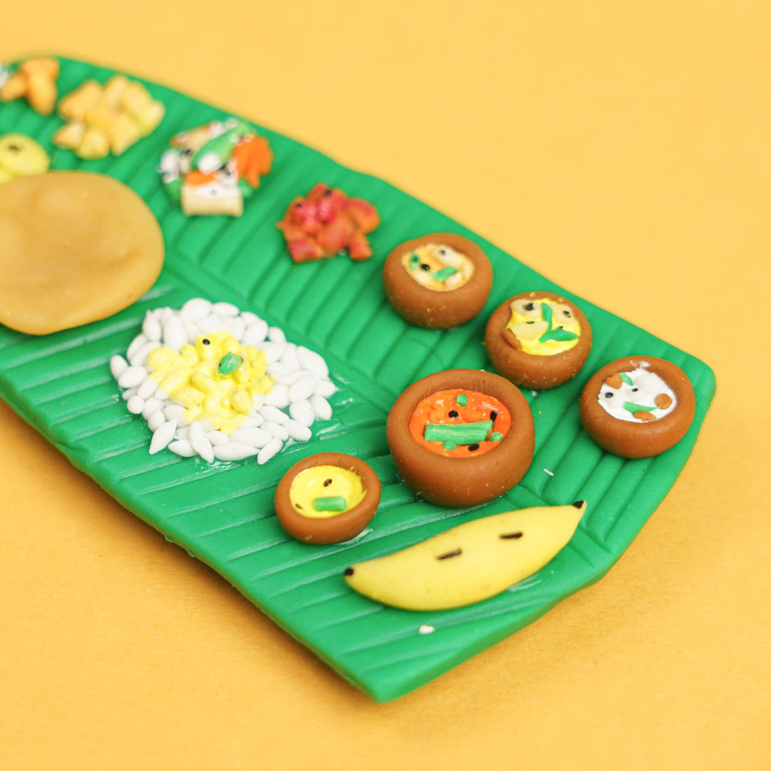 Miniature Onam Sadhya Clay Fridge Magnet