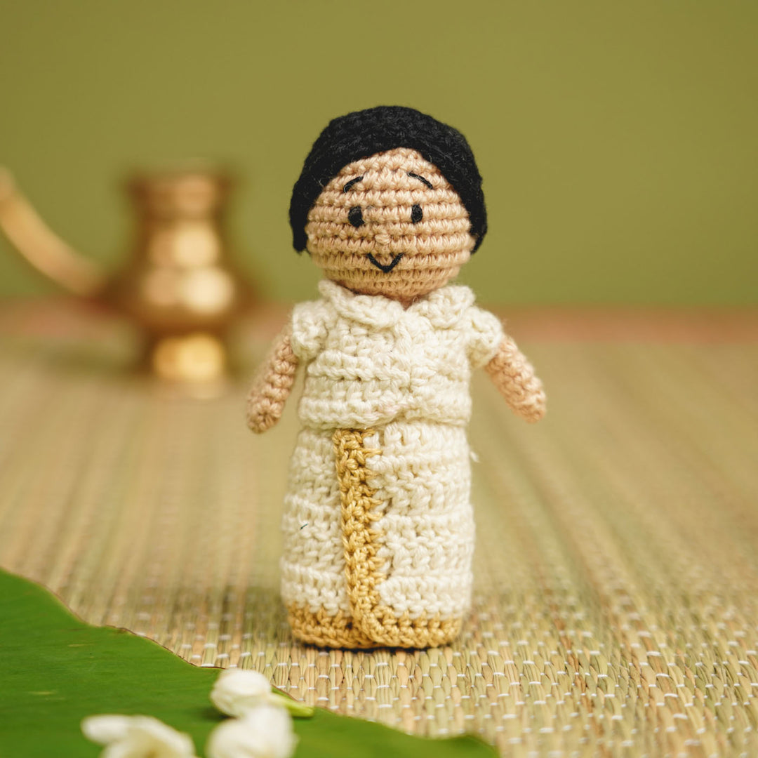 Handmade Crochet Kerala Couple Cotton Dolls | Set Of 2