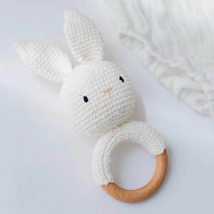 Little Meadows Baby Boy Gift Hamper | Romper, Swaddle & Bunny Rattle