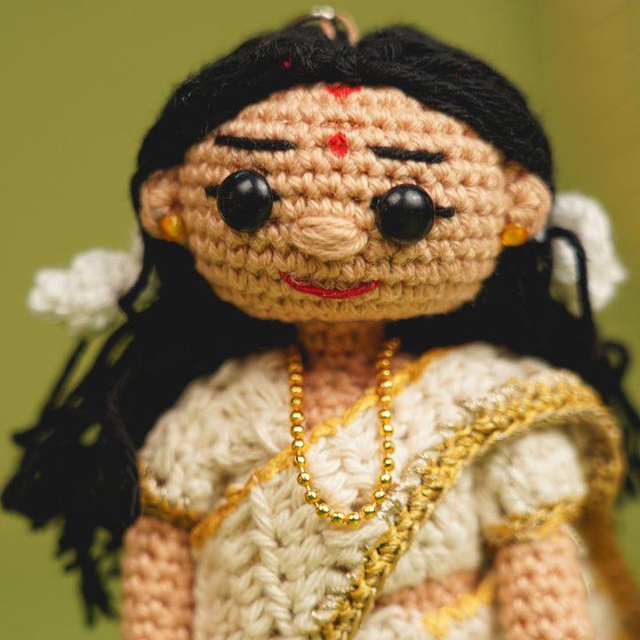 Photo Personalized Handmade Kerala Theme Crochet Cotton Replica Doll | Set Of 2