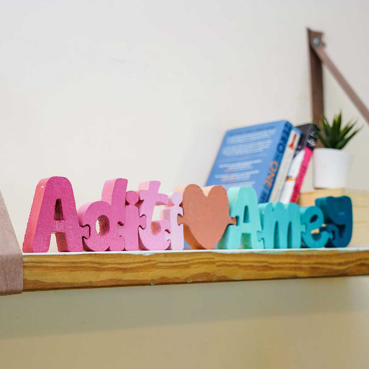 Hand Painted Wooden Jigsaw Name Blocks