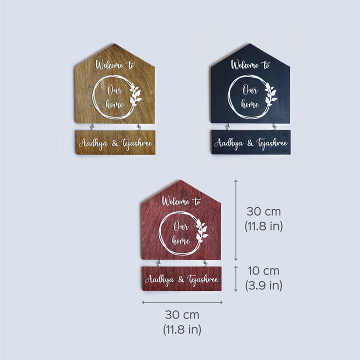 House Shaped Welcome Home Nameplate - Zwende