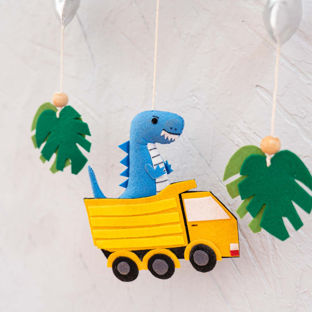 Handcrafted Personalized Dinoland Cloud Theme Name Plate For Kids